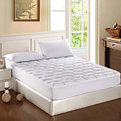 210T Solid Polyester Pongee With Block Quilting Mattress Pad
