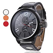 Herren Quarz PU Analog-Armbanduhr (schwarz)