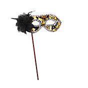 Fiore Elegante e paillettes in PVC nero Casa di semi maschera facciale