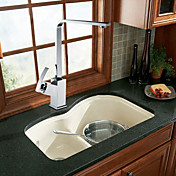 Solid Brass Chrome Finish Single Handle Contemporary Kictchen Faucet
