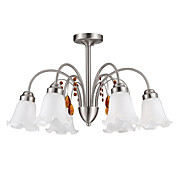 40W 5-light Crystal Elegant Chandelier with Glass Shade