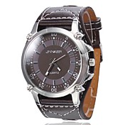 Unisex PU Analog Quartz Wrist Watch (Brown)