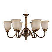 40W Lampadario in metallo 6-luce con paralume in vetro