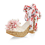 KIKU - Sandalias de Tacón Tacón en Cuña Cuero Artificial