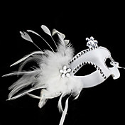 Princess Flower Diamonds White PVC Holiday Half-face Mask