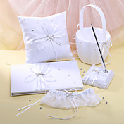 "Le rêve de conte de fées" mariage de collecte mis en satin blanc (5 pièces)