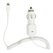 Lightning Car Charger with Cable for iPhone 5 & iPod touch 5 (Apple 8 pin, 5V 1A)