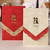 Invitation élégante de mariage avec laser-cut Floral Border - Lot de 50 (plus de couleurs)