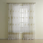 (Two Panels) Country Tree Print Sheer Curtains