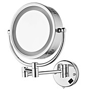 8.5-polegadas da parede do espelho Monte Cosméticos com Luz acabamento cromado