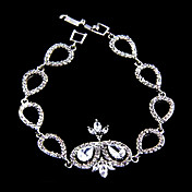 Platinum Chapeamento lindo liga com bracelete de cristal / Cubic Zirconia da Mulher
