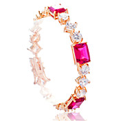 Stylish Alloy Plating 23K Gold With Cubic Zirconia Women's Bracelet(More Colors)