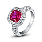 Wunderschöne 925 Sterling Silber platiniert Birthstone Ring (mehr Farben)