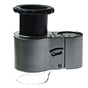 50X 12.8mm Microscope w/ 2-LED White + 1-LED Purple Light - Grey + Black