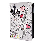 Cartoon Design Eiffel Tower Pattern PU Leather Case with Stand for iPad mini