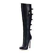 Leatherette Stiletto Heel Knee High Boots With Bowknot Party / Evening Shoes