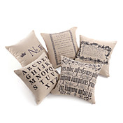 conjunto de 5 de impressão cobertura texto retro travesseiro decorativo