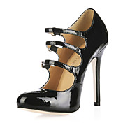 clássicos de verniz salto stiletto bombas com fivela partido / noite sapatos