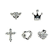 10er 3D Finger Metall Diamant-besetzte Nail Decorations