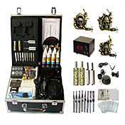 3 Guns Complete Empaistic Tattoo Machine Set with LCD Power Supply