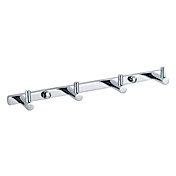 Contemporanea solido muro in ottone Row montaggio Finitura Porta accappatoio Chrome con più ganci