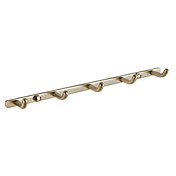 Wall Mount massief messing Rij mantel Haak met Meer Haken (Antiek Brons Finish)