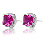 925 sterling zilver geplatineerd AAAA Birthstone oorbellen