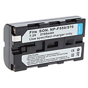 Digital Video Accu vervangen Sony NP-F550/570 voor Sony BC-V500 en meer (7.2V, 2100 mAh)
