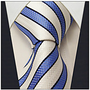 Casual Uomo Blu Stripe cravatta di seta
