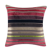 Colorful Striped Velvet Decorative Pillow Cover