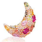 Smukke Alloy Plating 23K Guld Med Cubic Zirconia Dame halskæde