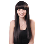 Capless Long Black Straight High Quality Synthetic Japanese Kanekalon Wigs