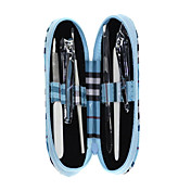 6PCS Stainless Steel Manicure Kits Plaid(Assorted Colors)