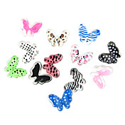 24PCS 3D Half Cover Resin Nail Decorations Cartoon Bowknot
