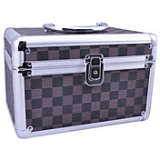 Gird Pattern Aluminium Alloy Lockable Professional Cosmetic Box 24*16*16cm