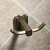 Corno di bue Style doppio Fine ottone antico gancio Robe