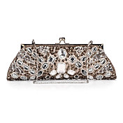 Unique Satin with Acrylic Crystals Evening Handbag/Clutches(More Colors)