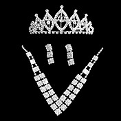 Fashionable Alloy With Rhinestone Women's Jewelry Set Including Necklace,Earrings,Tiara