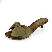 Chic Suede Kitten Heel Slippers With Bowknot Party / Evening Shoes