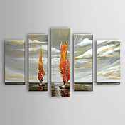 Hand Painted Oil Painting Landscape Vessel Set of 5 1303-LS0236