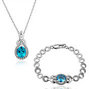 Einzigartige 18K Mit Crystal Damenschmuck Plated Set Inklusive Halskette, Armband