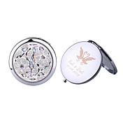 Personalized Chrome Mirror Favor - Rhinestone Flower