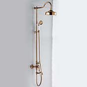 Rose Gold Finish Antique Style Duscharmatur mit 16 x 16cm Duschkopf + Handbrause