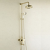 Antique Style Ti-PVD Finish Brass Shower Faucets with 200 x 200mm Shower Head + Hand Shower