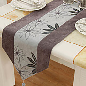 Classic Piece Dye Embroidery Floral Polyester Table Runners