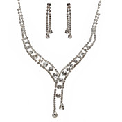 Gorgeous Czech Rhinestones With Alloy Plated Wedding Jewelry Set,Including Necklace And Earrings