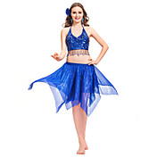 wonmen dancewear chiffon met pailletten buik outfit meer kleuren beschikbaar