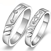 Fashion Platinum Plated Silver and Alloy Couples' Ring
