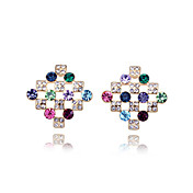 Unique Square 18K Gold Plated High Quality Alloy and Crystal Earring(More Colors)