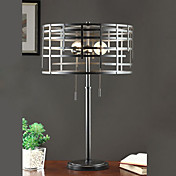 60W Modern Table Light with 3 Lights and Black Metal Shade